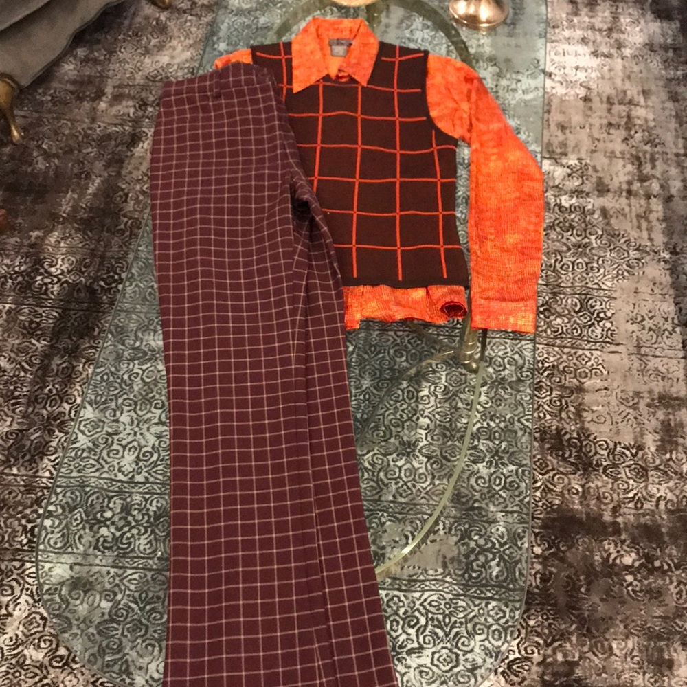 Calvin Klein outfit couture top vest and pant
